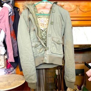 Abercrombie & fitch fur hood, utility parka sz small